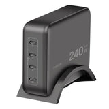 LogiLink 4-fach USB-C Ladegerät – GaN, 240 W, PD 3.1, kompakt, schwarz