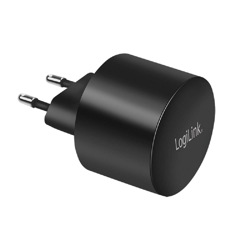 LogiLink Steckdosenadapter Dual-USB mit USB-C PD und USB-A QC 3.0, 20W, Schwarz