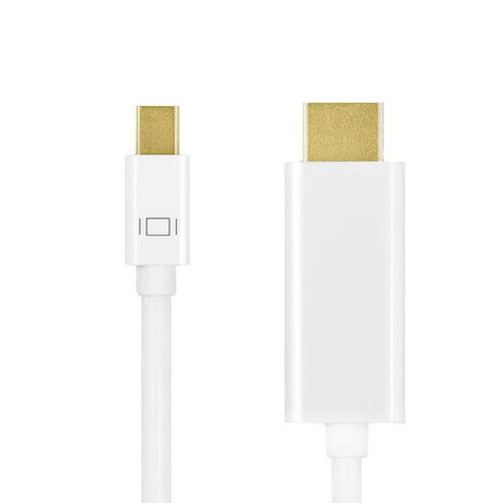 LogiLink DisplayPort-Kabel mit Mini DisplayPort Stecker zu HDMI Buchse, Ultra HD 4K/30 Hz, 3m, Weiß