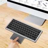 LogiLink Kabellose Multi-Device-Tastatur Bluetooth 5.1 mit Trackpad & Cover, Grau