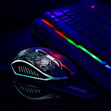 LogiLink Gaming Set: Tastatur Metalloberfläche RGB + Mauspad + Gaming-Maus RGB 2400dpi