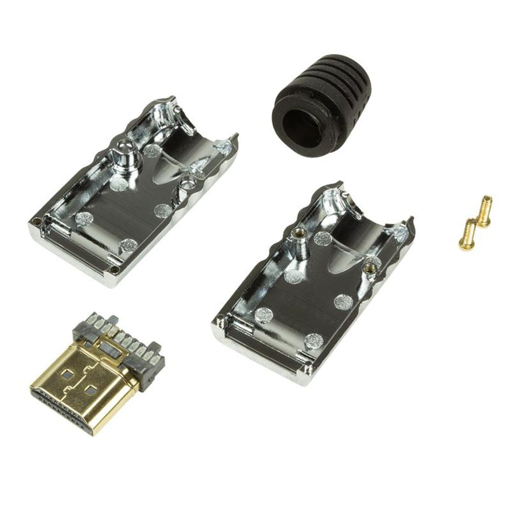 LogiLink HDMI-Konnektor Steckverbinder zur Selbstmontage A/M Metall silber