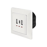 LogiLink Unterputz-Steckdose mit 2x USB-A & 1x USB-C Ladefunktion, 15 W, Weiß