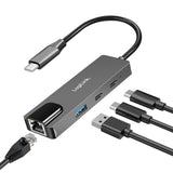 LogiLink USB 3.2 Gen 1 Hub mit 3 Ports & 2,5G Ethernet – Space-Grau