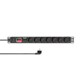 LogiLink 19" Steckdosenleiste 7-fach – Überspannungsschutz & Schalter, Aluminiumgehäuse