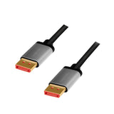 LogiLink DisplayPort-Kabel, DP/M zu DP/M, 8K/60 Hz, Alu, schwarz/grau, 1 m