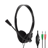 LogiLink Stereo-Headset, 2x 3,5-mm-Klinkenstecker, mit Bügelmikrofon, in Eco-Box, Schwarz