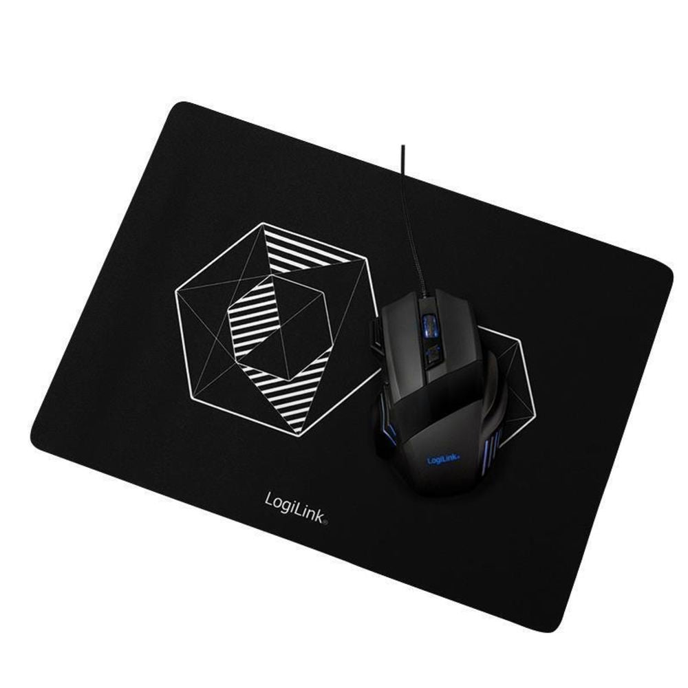 LogiLink Gaming Combo Set aus Gaming-Maus und Mauspad mit 2400dpi und LED-Beleuchtung