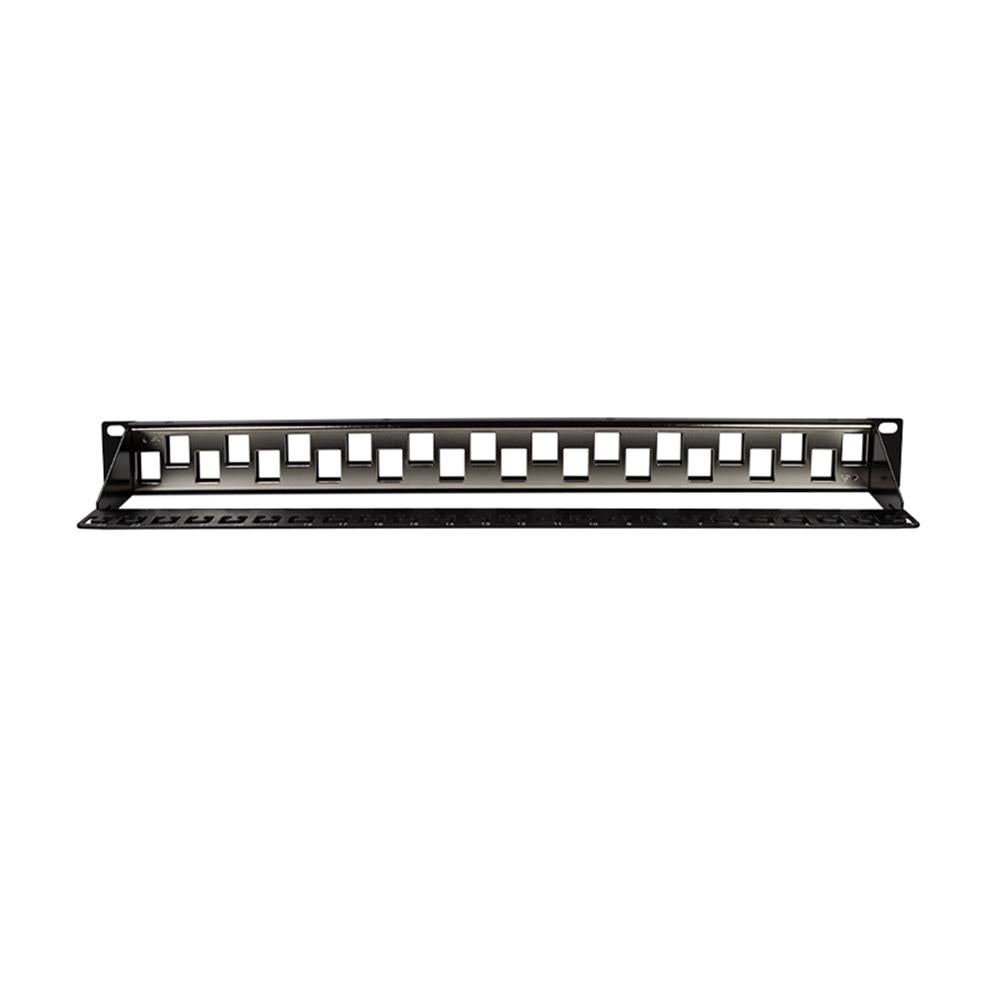 LogiLink 19" Patchpanel für 24 Cat.6A-Module, 1 HE, unbestückt, schwarz