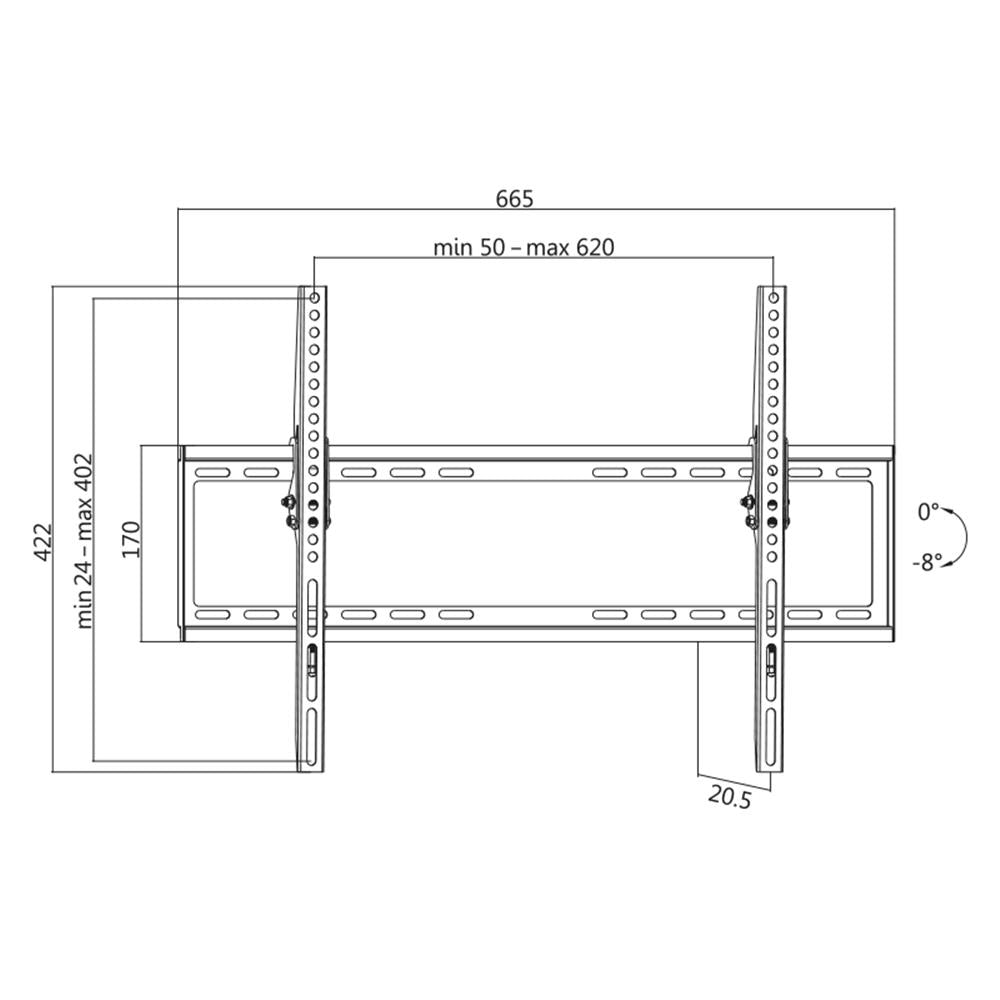 LogiLink TV-Wandhalterung, 37-70", neigbar, 35 kg max.