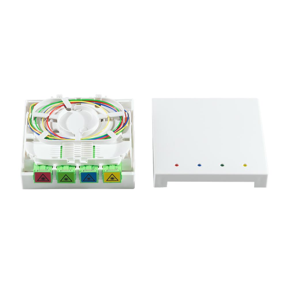 LogiLink FTTH-Anschlussdose – 4× SC/APC, inkl. 30 m Glasfaserkabel