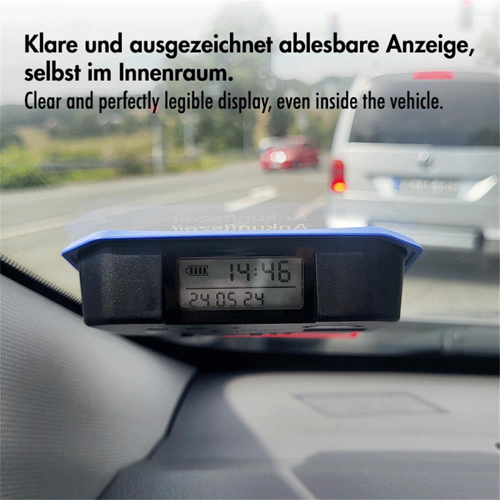 LogiLink Digitale Parkuhr, automatische Aktivierung, 24-Stunden-, Datum und Uhrzeit-Anzeige, SOS-Licht, Blau