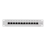 LogiLink Patchpanel 10" Einbau Kat.6A STP 12 Ports grau