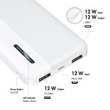 LogiLink Powerbank 10.000 mAh, 2× USB-A, 1× USB-C, Schnellladen, Weiß