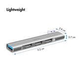 LogiLink Ultraslim 4-Port USB-A Hub, Aluminium, Silber