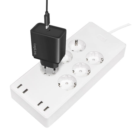 LogiLink Smart Home Wi-Fi Smart Steckdosenleiste 6-fach mit 4x USB, Tuya kompatibel