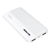 LogiLink Powerbank 10.000 mAh, 2× USB-A, 1× USB-C, Schnellladen, Weiß