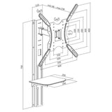 LogiLink TV-Wandhalterung 32-55" neigbar schwenkbar max. 30kg Schwarz mit Ablagefach