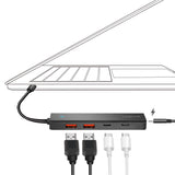 LogiLink Ultra-Slim USB-C-Hub, 4 Ports (2x USB-A, 2x USB-C), Schwarz
