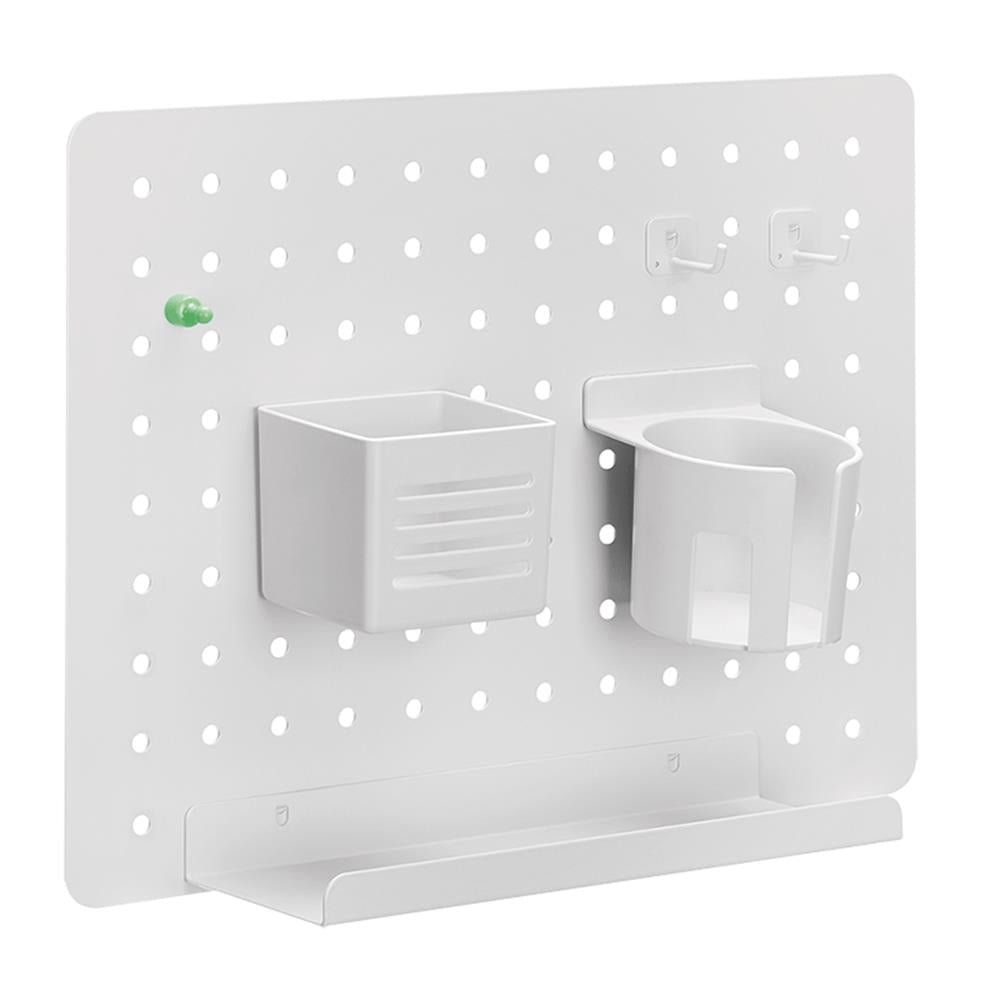 LogiLink Lochplatten-Organizer, Wandmontage, Weiß, 42×32×9,8 cm