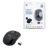 LogiLink Mini USB Funkmaus mit 2.4GHz, optisch, Schwarz