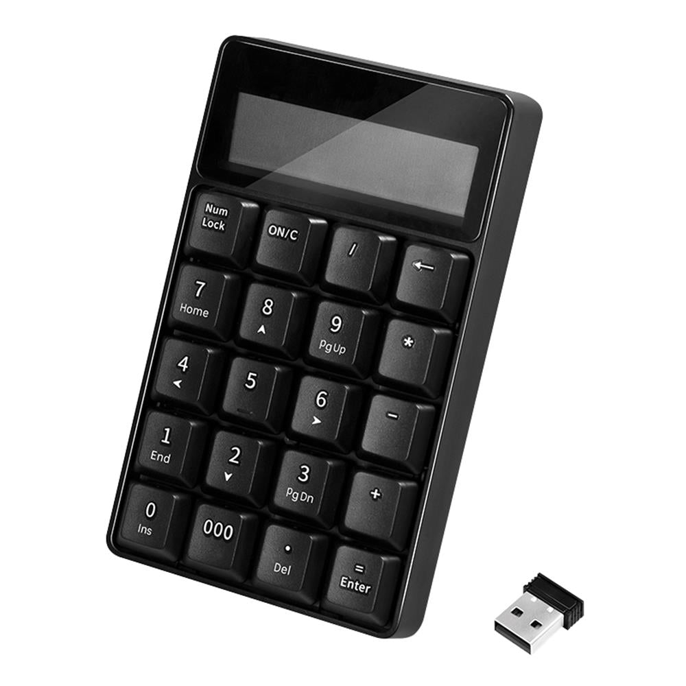 LogiLink Kabelloses Funk Keypad, mit Taschenrechner, 2,4 GHz, Schwarz