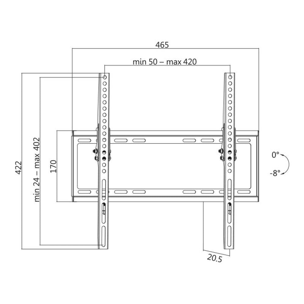 LogiLink TV-Wandhalterung, 32-55", neigbar, max. 35 kg