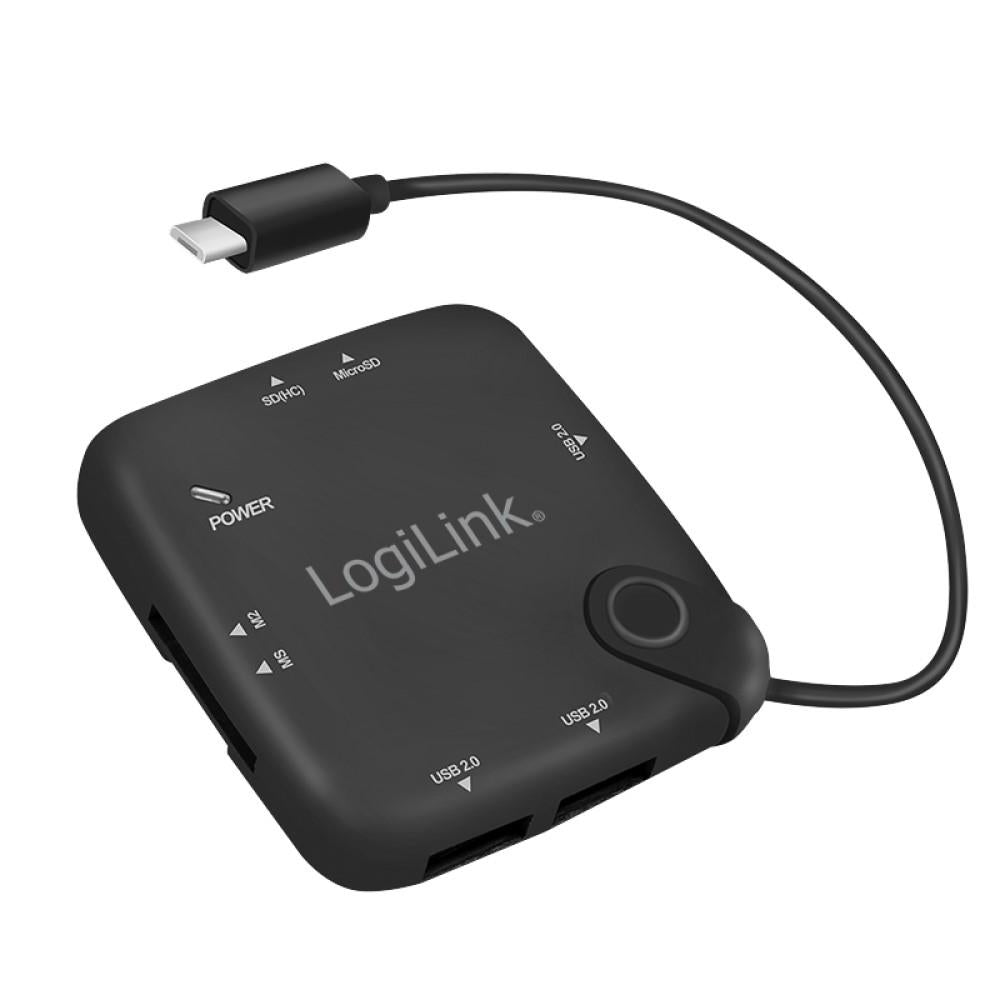 LogiLink Micro-USB OTG (On-The-Go) Multifunktions-Hub und Kartenleser