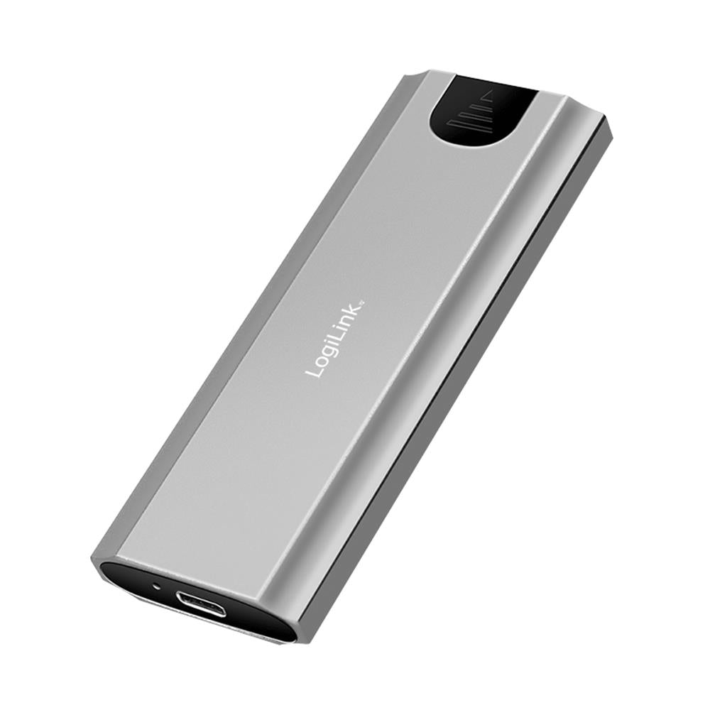 LogiLink Festplattengehäuse für M.2 NVMe SSDs, USB 3.2 Gen 2, 10 Gbit/s, Silber