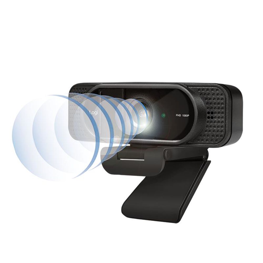 LogiLink Full-HD-Webcam 96° Dual-Mikrofon Kamera-Abdeckung Schwarz