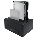 LogiLink USB 3.1 Gen 2 Quickport 2-Port für 2,5/3,5" SATA HDD/SSD schwarz inkl. Netzteil