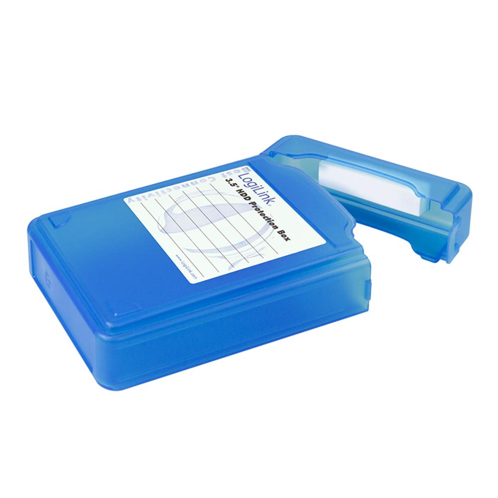 LogiLink Festplatten Schutz-Box für 3,5" HDDs, blau