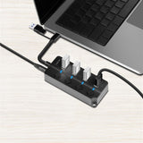 LogiLink USB 3.2 Gen1 Hub, 4 Ports mit Ein-/Aus-Schalter, Schwarz