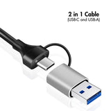 LogiLink USB 3.2 Gen1 Hub mit RJ45, 3x USB-A, 2-in-1 Kabel, Silber
