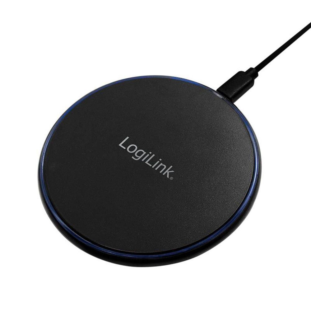 LogiLink Kabelloses Ladegerät 10W mit Fast Wireless Charging kabelloses Laden für Qi-fähigen Geräte