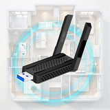 LogiLink Wi-Fi 6E USB Adapter – 1201 Mbit/s, 4 dBi Antennen, Hotspot-Funktion, Schwarz