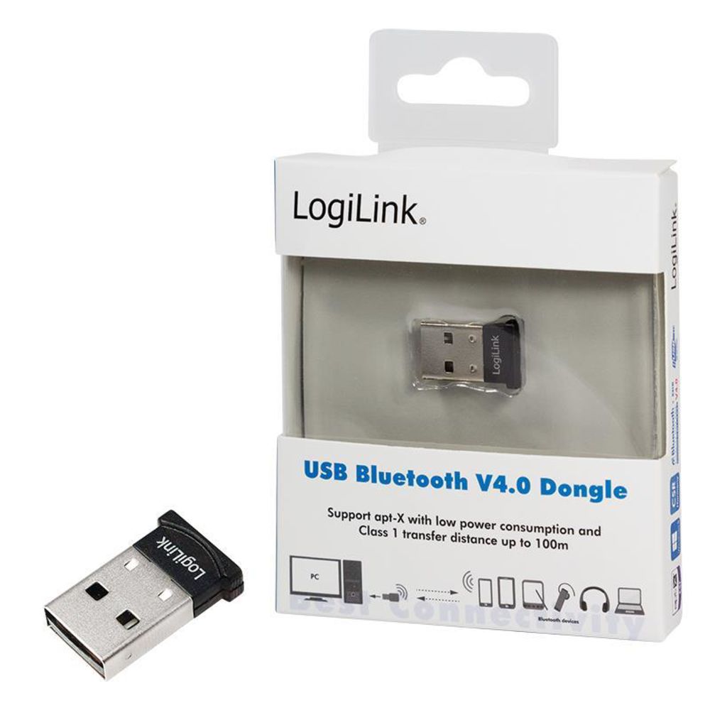 LogiLink Mini Dongle Stick mit Bluetooth 4.0, Adapter USB 2.0