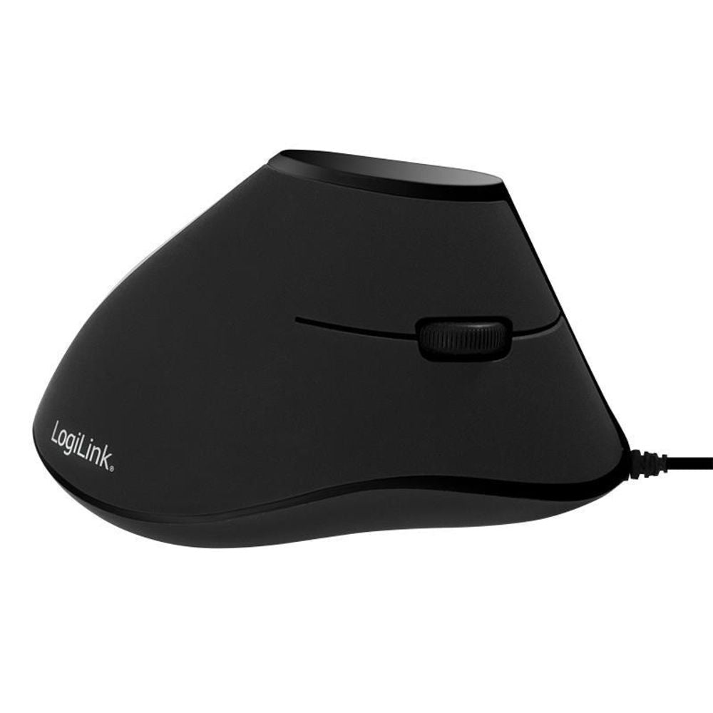 LogiLink Ergonomic Vertical Mouse USB schwarz Optisch 1000 dpi 5 Tasten Vertikale Maus