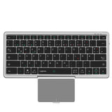 LogiLink Kabellose Multi-Device-Tastatur Bluetooth 5.1 mit Trackpad & Cover, Grau