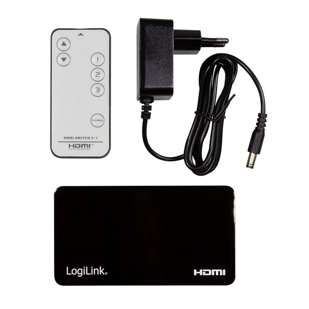 LogiLink HDMI-Switch 3x1-Port 4K/60 Hz HDCP HDR CEC RC