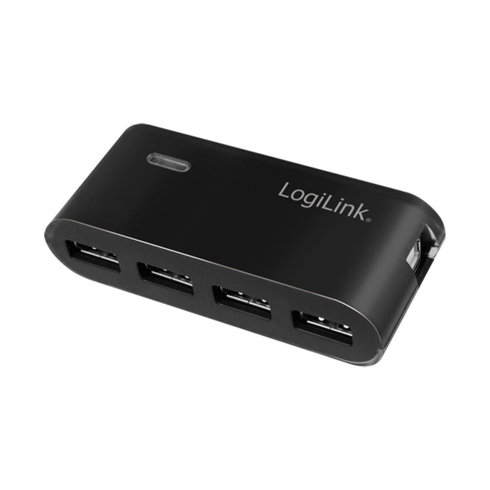 LogiLink USB 2.0 Hub 4-Port mit Netzteil Schwarz