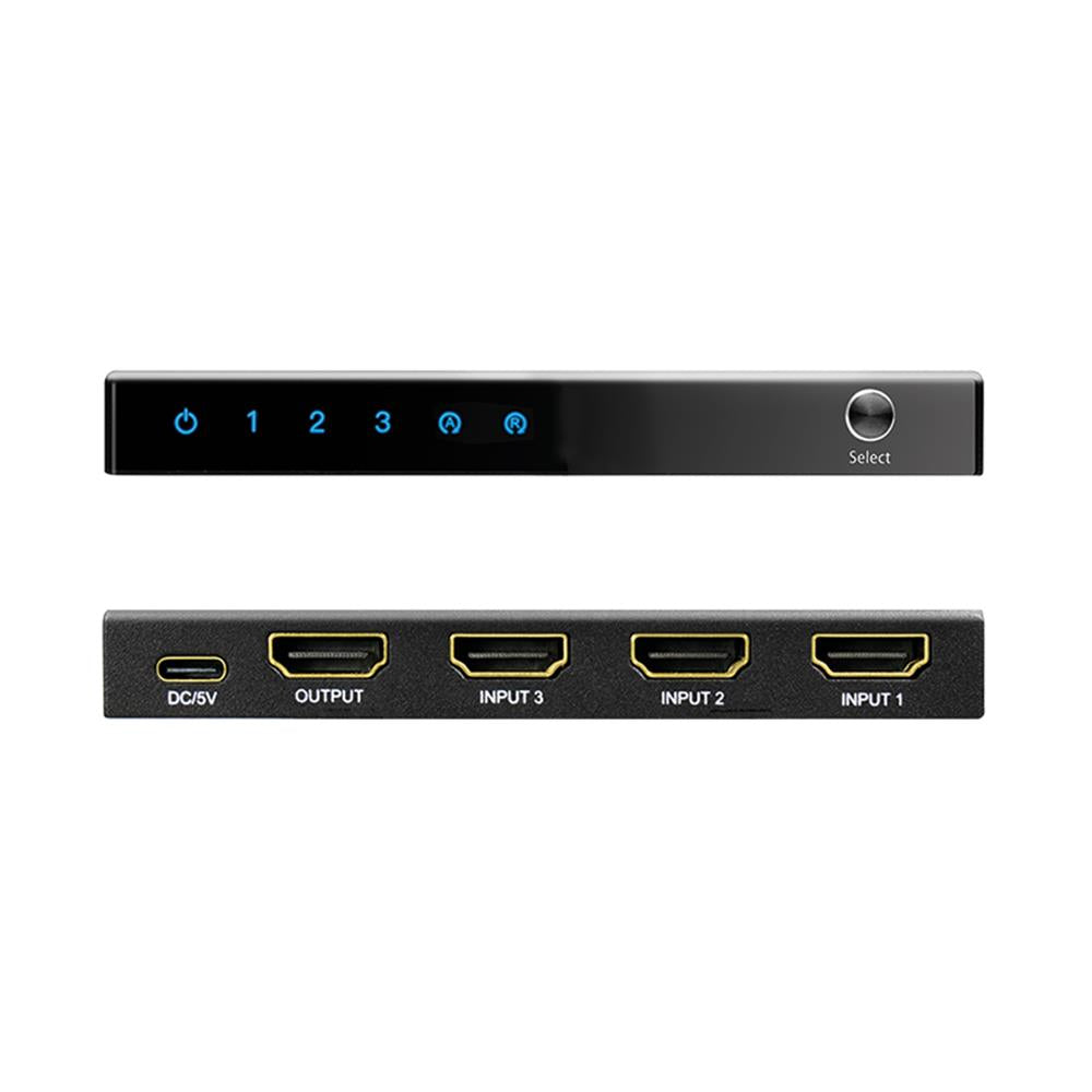 LogiLink HDMI-Switch – 3x1-Port, 4K/60 Hz, HDR, HDCP, CEC, inkl. Fernbedienung