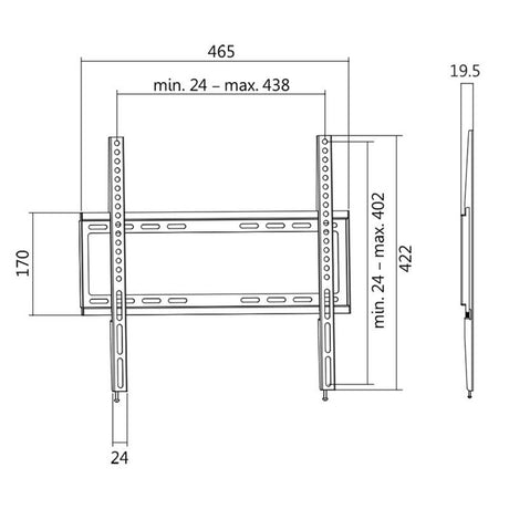 LogiLink TV-Wandhalterung Festmontage 32-55" max. 35 kg