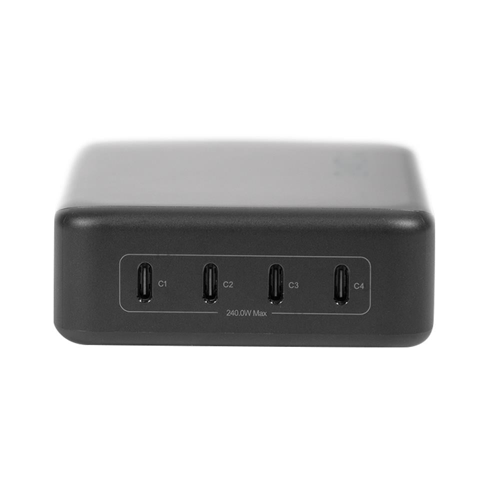LogiLink 4-fach USB-C Ladegerät – GaN, 240 W, PD 3.1, kompakt, schwarz