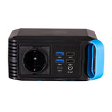 LogiLink Tragbare Powerstation 80 W, 24.000 mAh, 7 Anschlüsse, LED-Licht, Schwarz/Blau