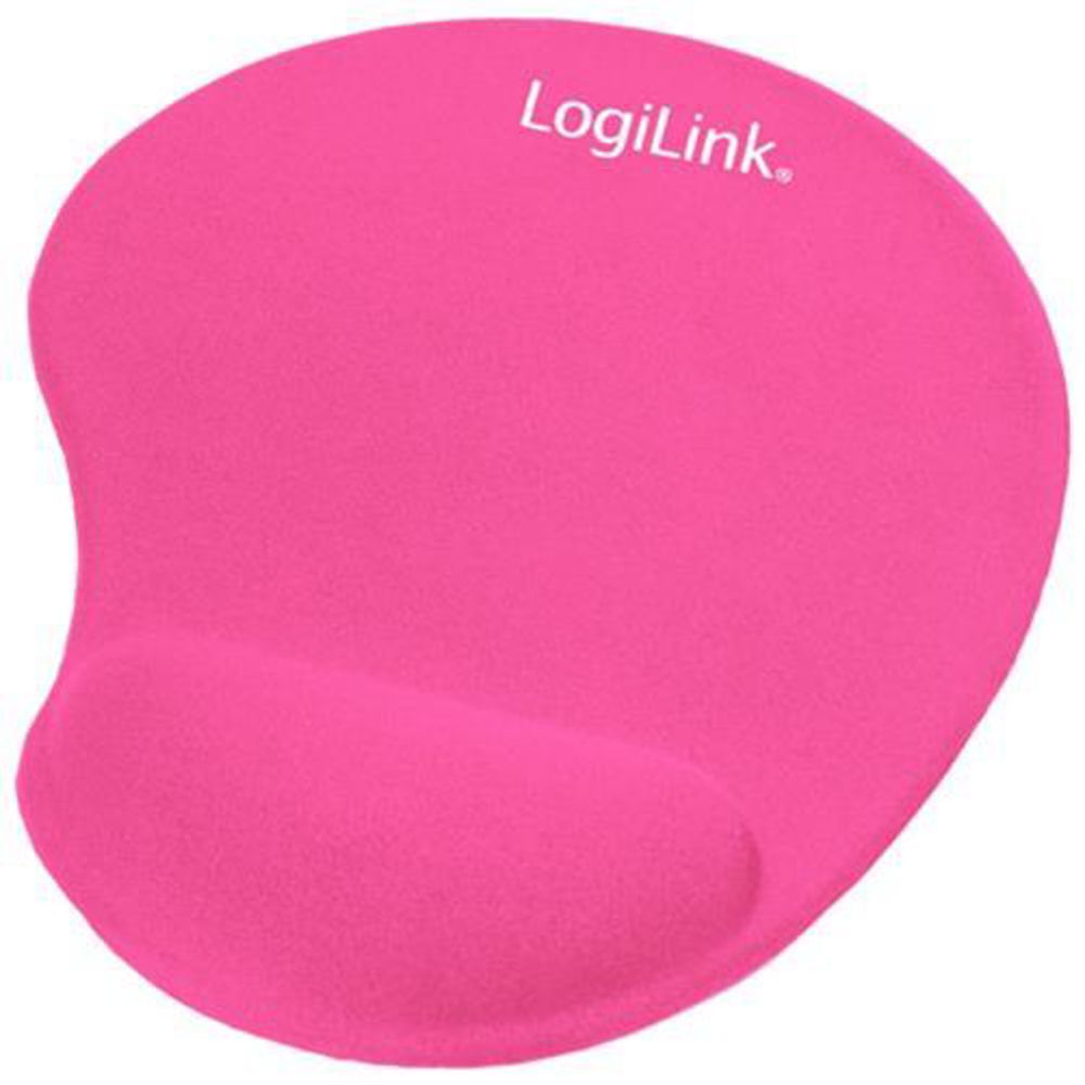 LogiLink Mauspad in Pink mit Gel-Handgelenkauflage, aus Silikon, 230x204mm