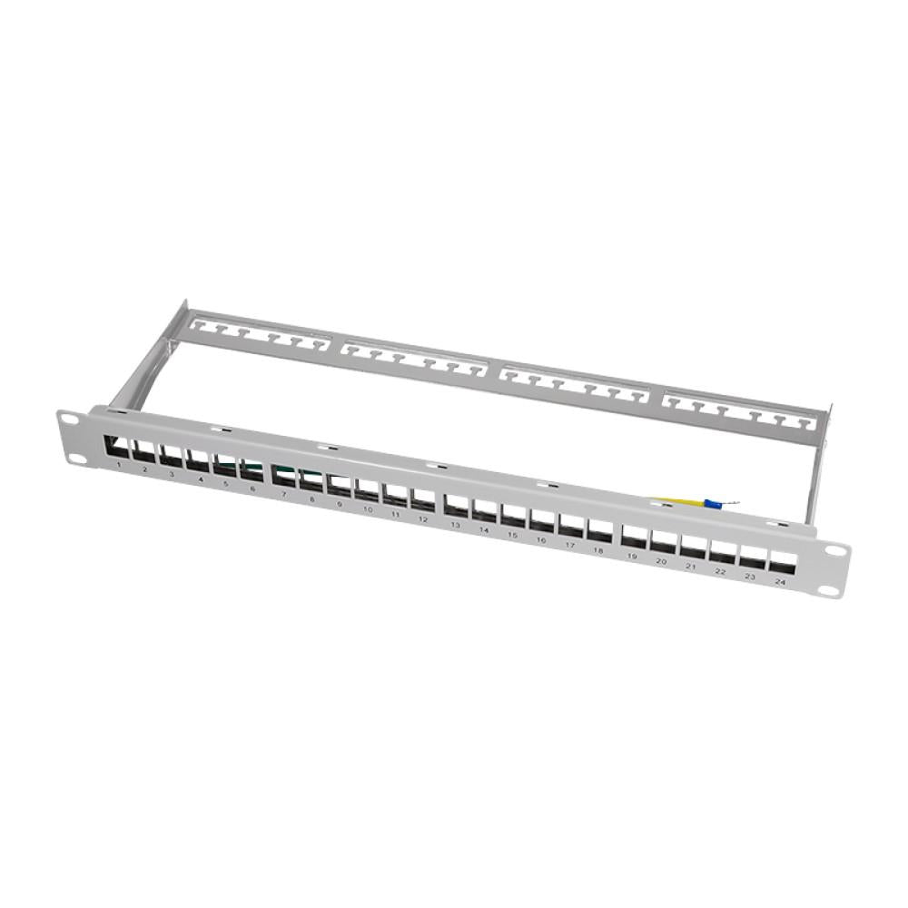 LogiLink Keystone Patchpanel für 24 Keystone Buchsen, grau