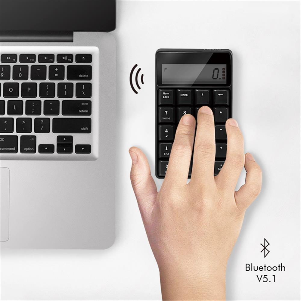 LogiLink Kabelloses Keypad mit Taschenrechner, Bluetooth V5.1, Schwarz