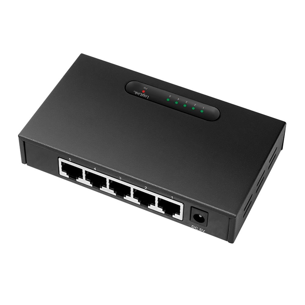 LogiLink 5-Port Gigabit Ethernet Desktop Switch, Metallgehäuse