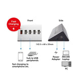 LogiLink USB 2.0 High-Speed-Hub mit 7-Port und 1x Schnell-Ladeport